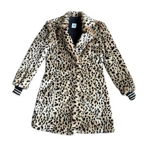 CAbi Animal Print Faux Fur Trench Coat